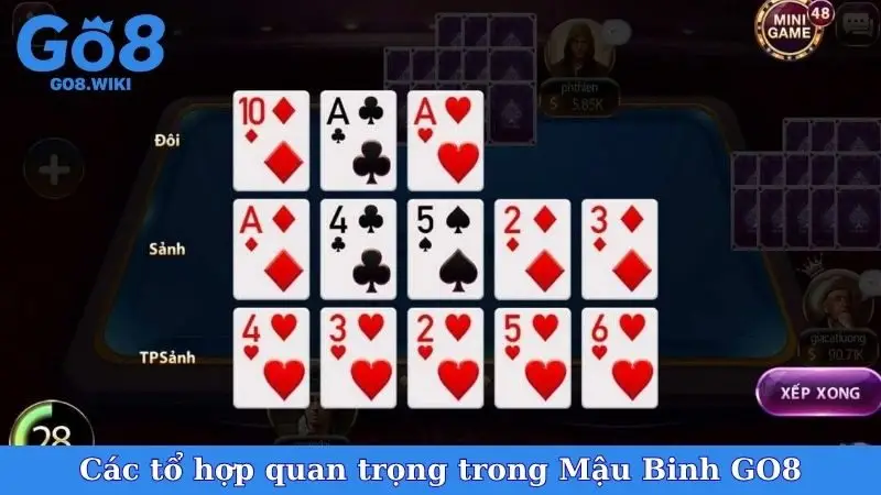 Các tổ hợp quan trọng trong Mậu Binh GO8