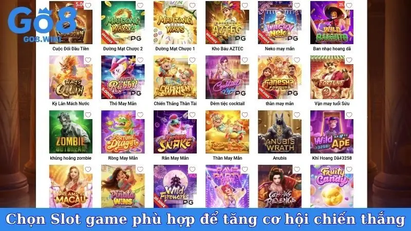 Chọn Slot game phù hợp để tăng cơ hội chiến thắng