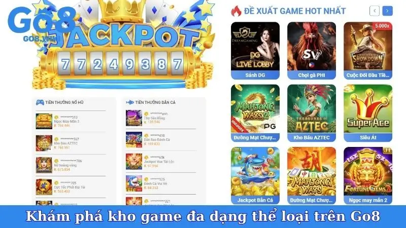 Khám phá kho game đa dạng thể loại trên Go8