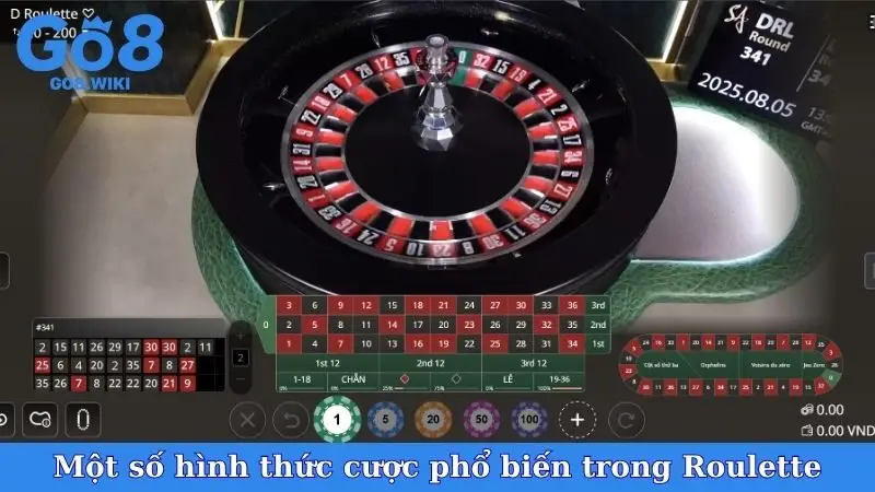 Một số hình thức cược phổ biến trong Roulette