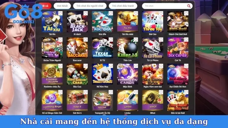 Nhà cái mang đến hệ thống dịch vụ đa dạng