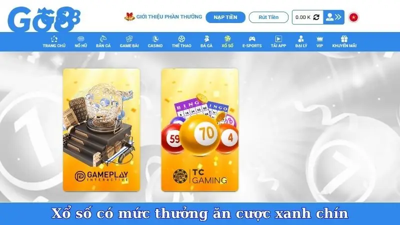 Xổ số có mức thưởng ăn cược xanh chín